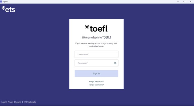 toefl sign in page